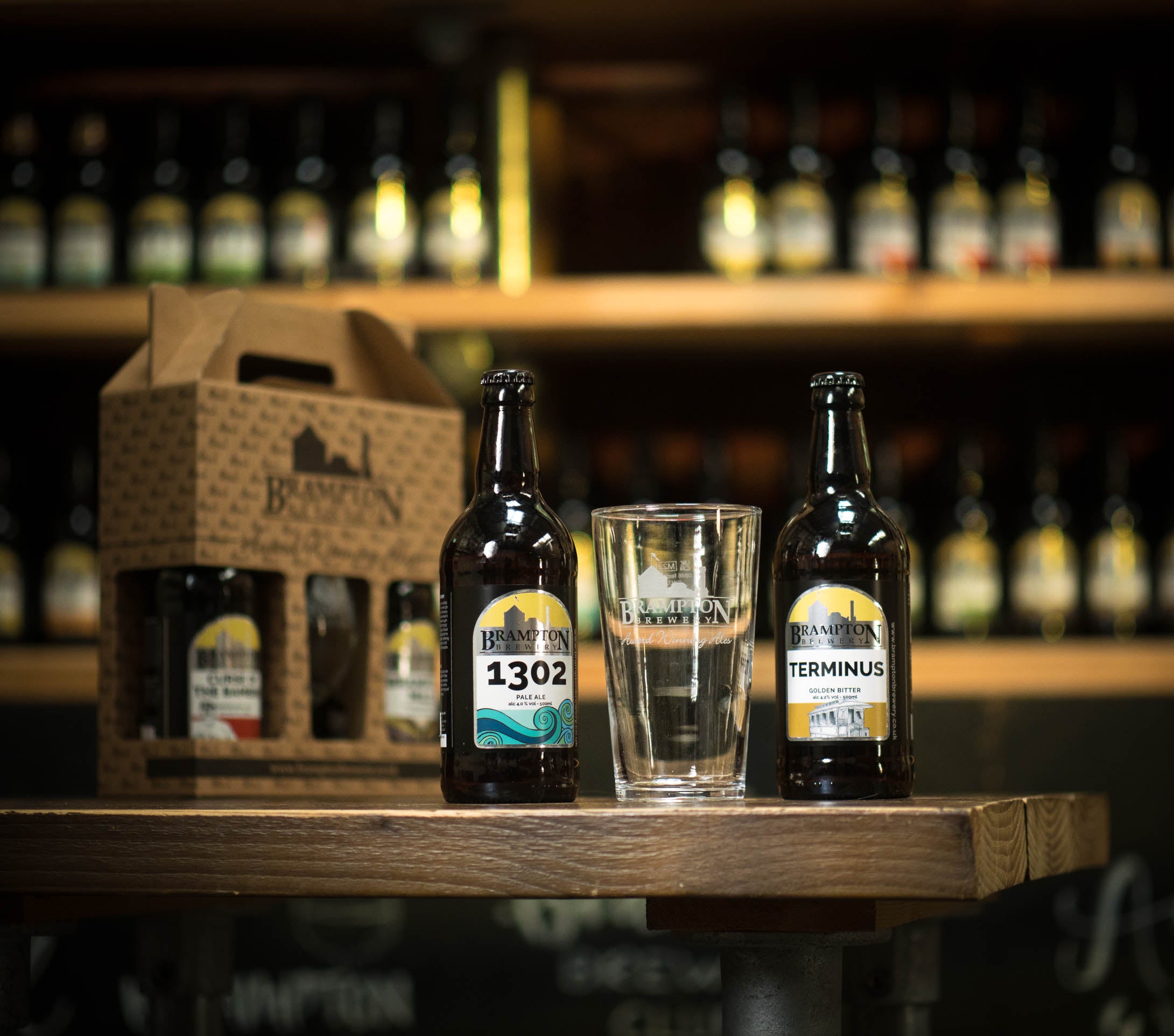 Two bottles of Brampton Brewery beer -&